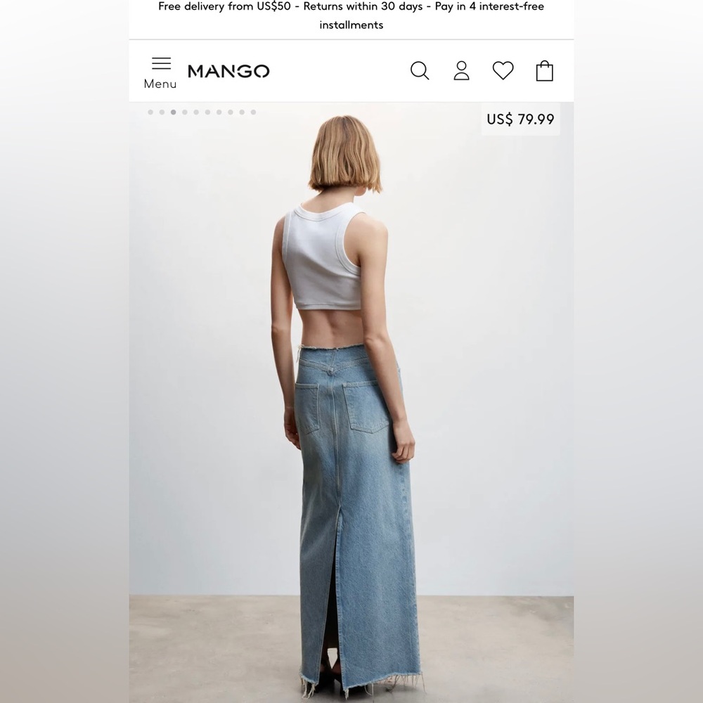 COPY - MANGO DENIM LONG SKIRT